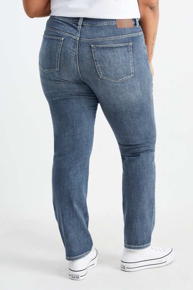 Femmes - Jean coupe droite - mid-waist - LYCRA® - jean bleu