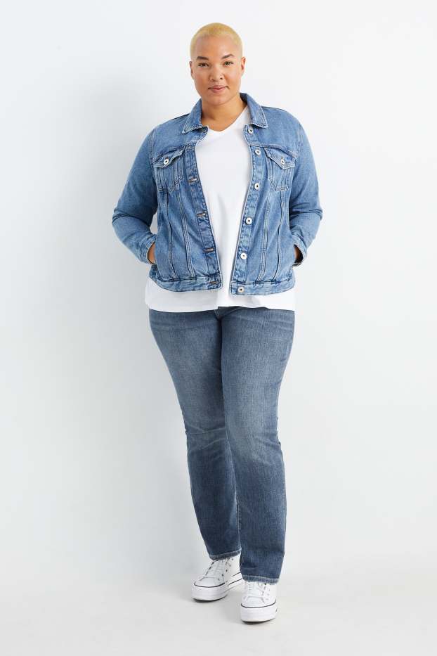 Femmes - Jean coupe droite - mid-waist - LYCRA® - jean bleu