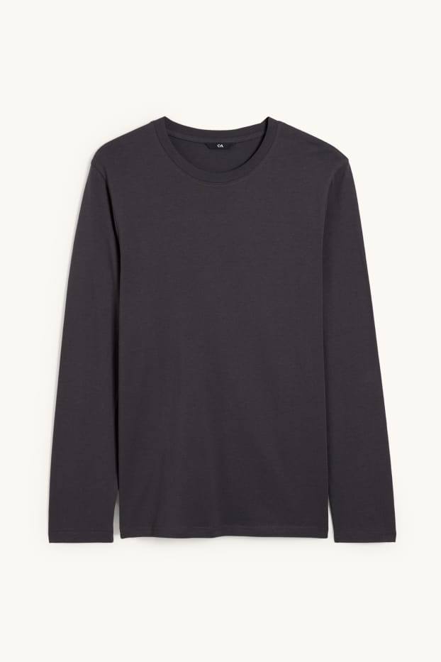 Uomo - Maglia a maniche lunghe - grigio scuro