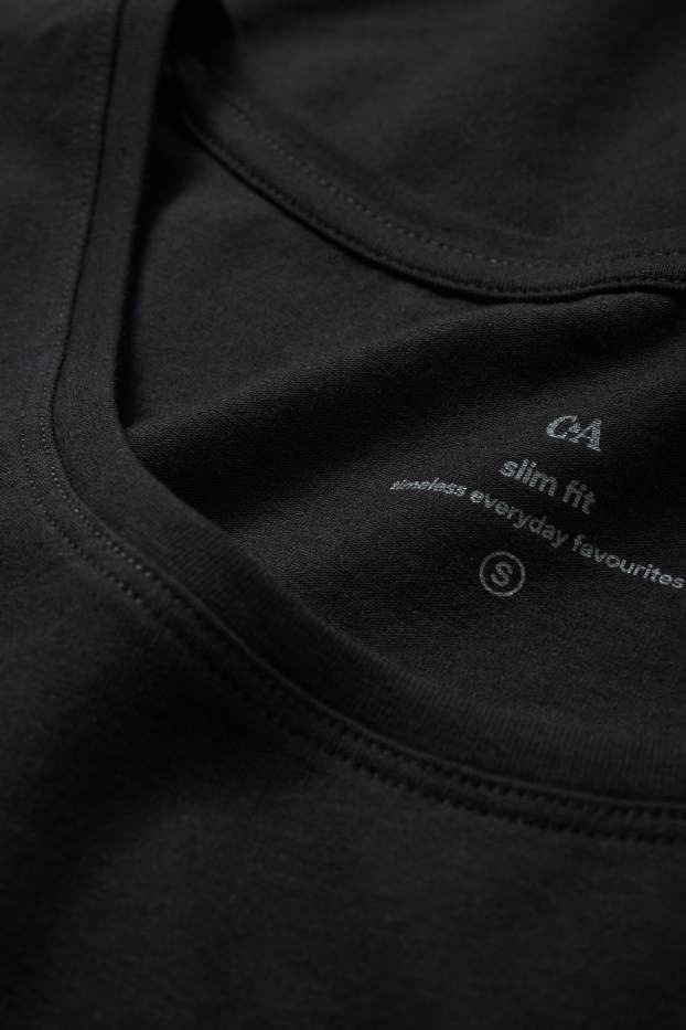 Damen - Basic-T-Shirt - schwarz
