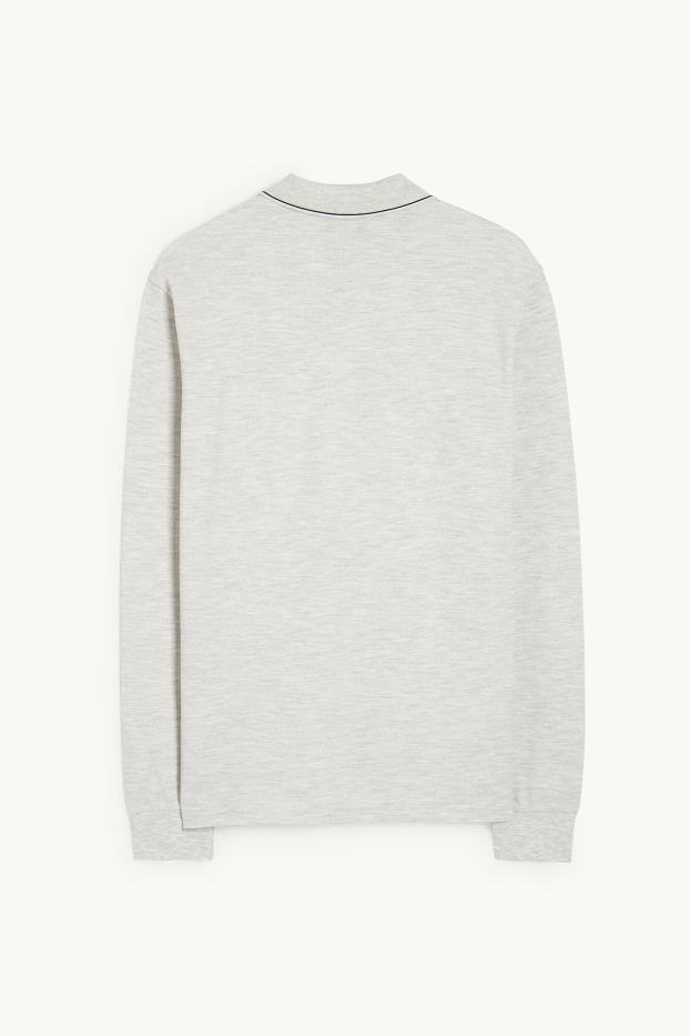 Men - Polo shirt - light gray-melange