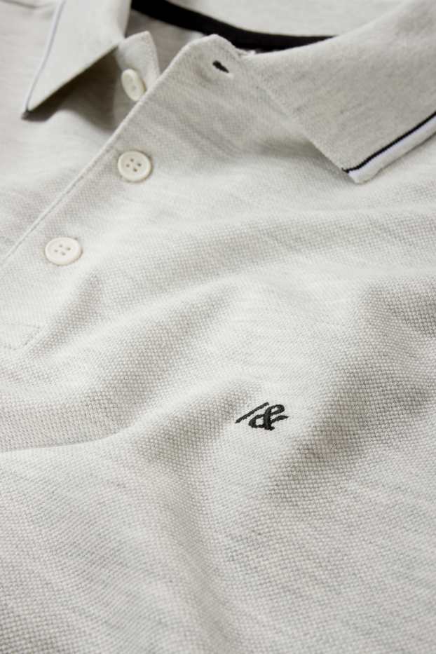 Men - Polo shirt - light gray-melange