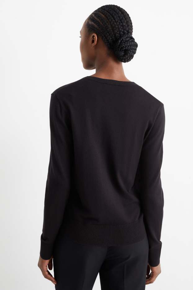 Dona - Jaqueta de punt bàsica - negre