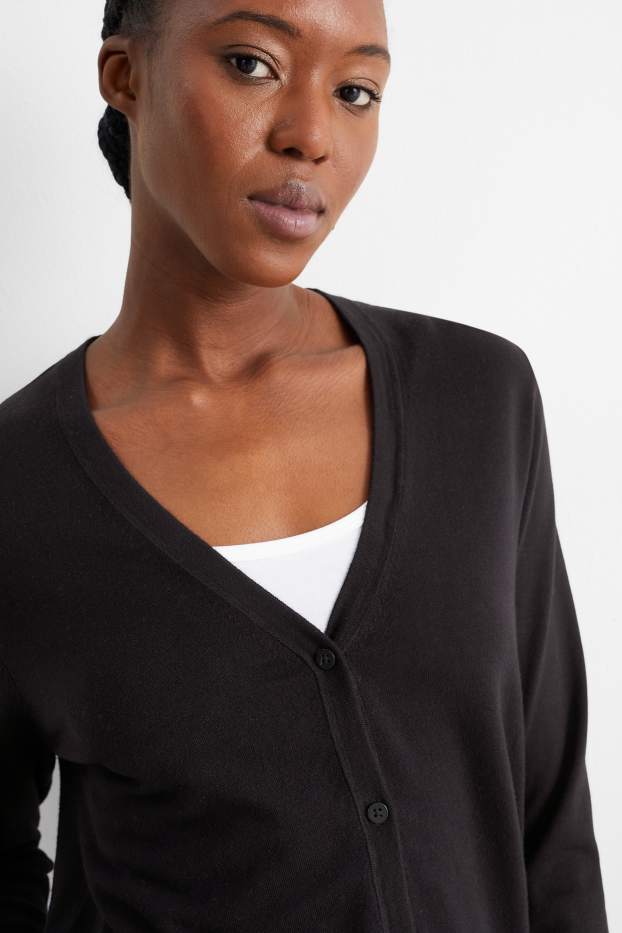 Dona - Jaqueta de punt bàsica - negre