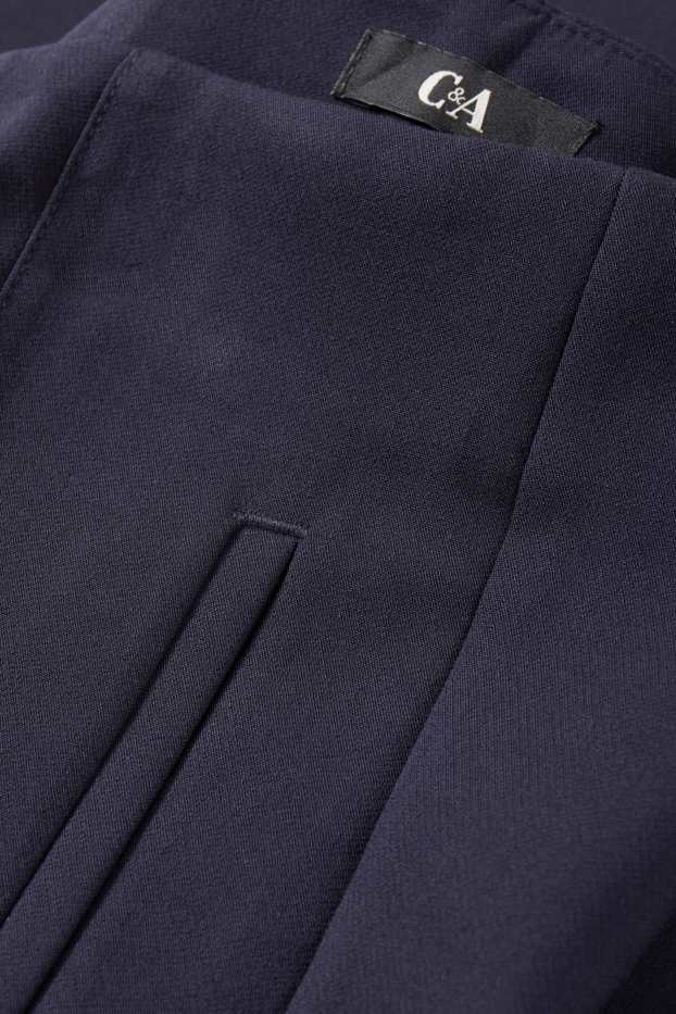 Women - Cloth trousers - high waist - tapered fit - dark blue