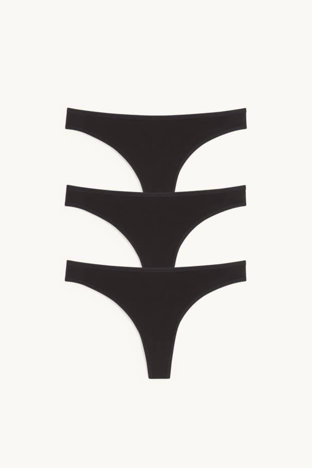 Dona - Paquet de 3 - tanga - negre