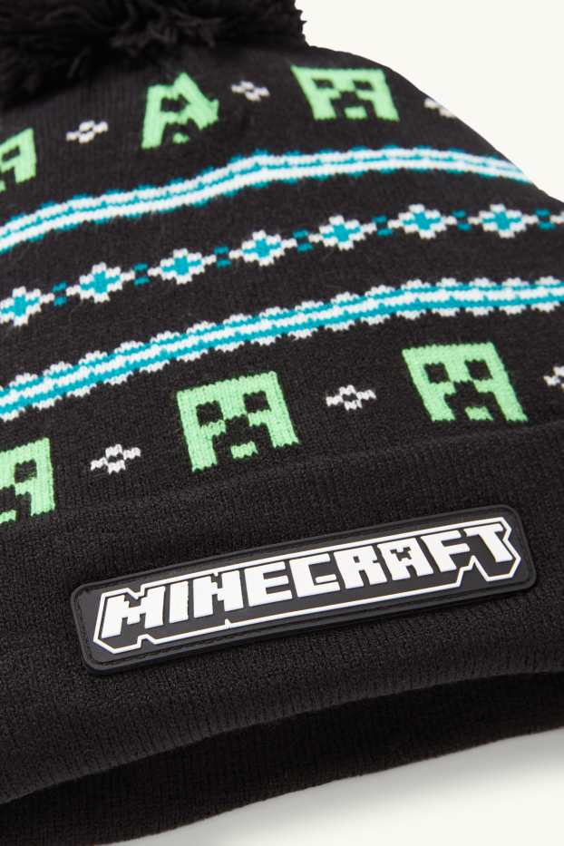 Enfants garçons - Minecraft - bonnet en maille - noir