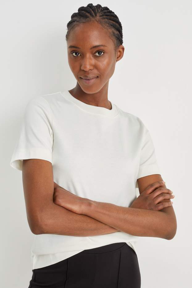 Femmes - T-shirt - blanc crème
