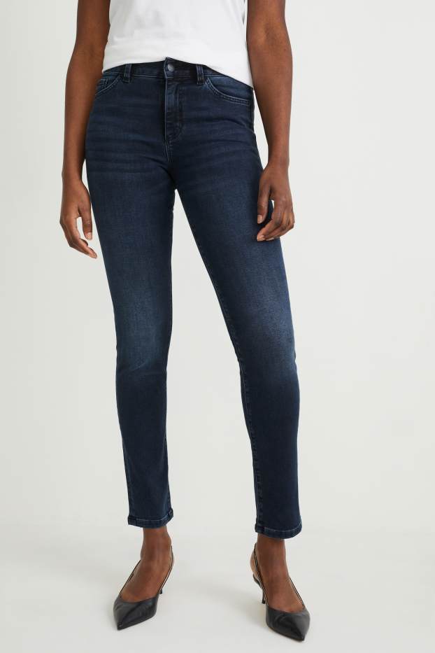 Damen - Slim Jeans - Mid Waist - LYCRA® - dunkeljeansblau
