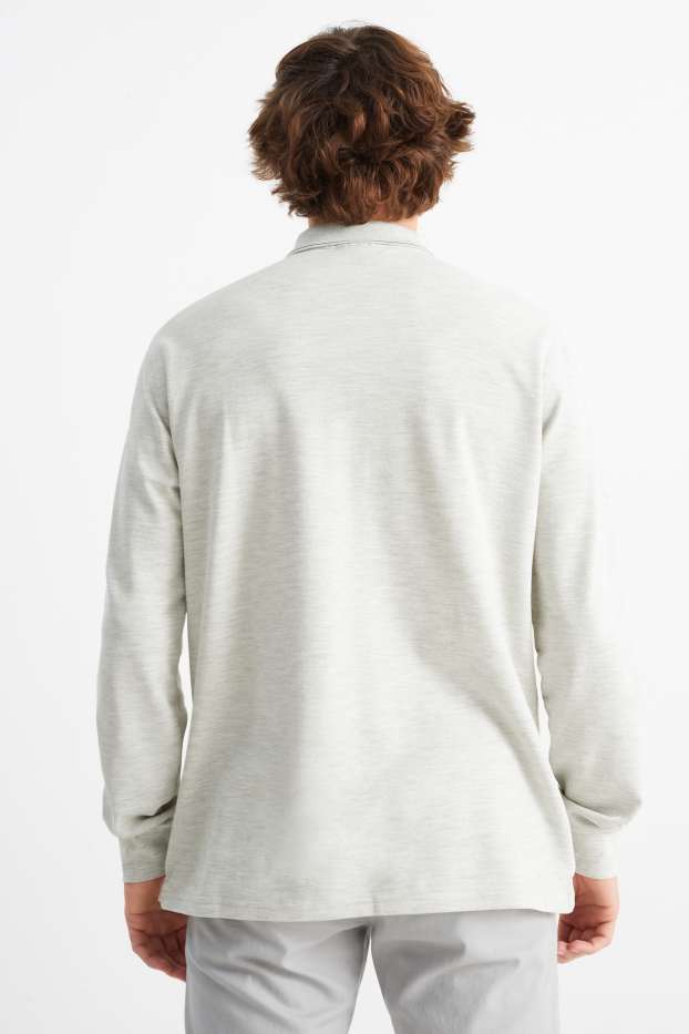 Men - Polo shirt - light gray-melange