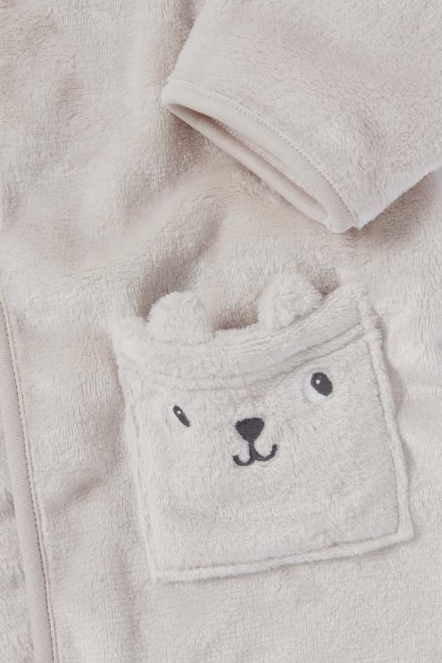 Unisexe - Oursons - peignoir à capuche pour bébé - beige clair