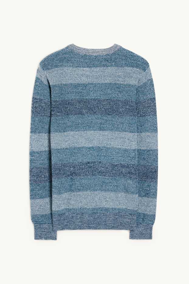 Herren - Pullover - gestreift - dunkelblau