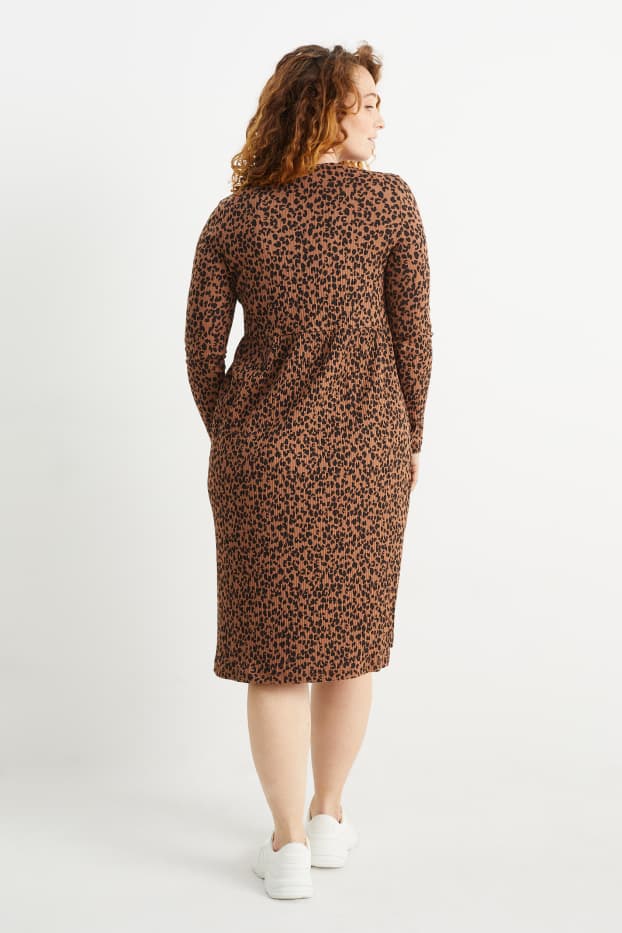 Femmes - Robe d’allaitement - à motif - marron