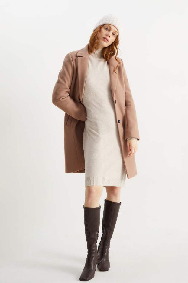 Femmes - Robe en cachemire - beige chiné