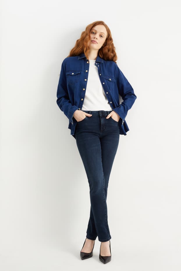Damen - Slim Jeans - Mid Waist - LYCRA® - dunkeljeansblau