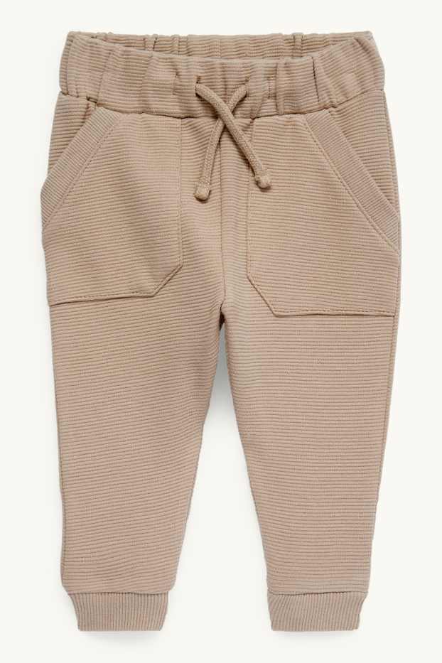 Baby: jongens - Babyoutfit - 2-delig - taupe