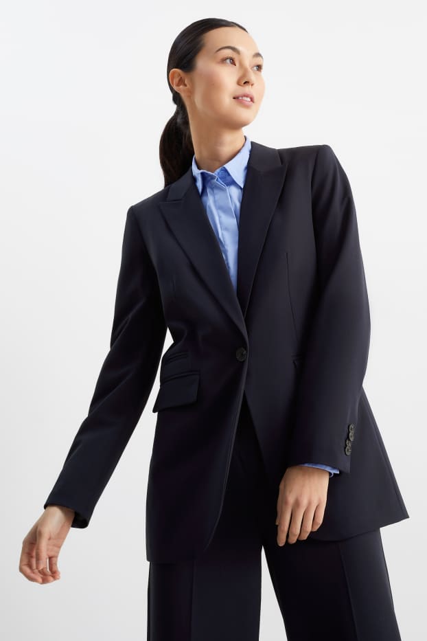 Dames - Business-blazer - regular fit - Mix & Match - donkerblauw