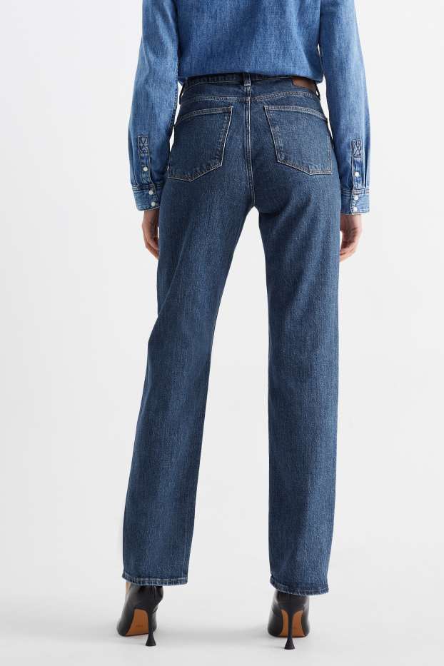Women - Straight jeans - high waist - LYCRA® - blue denim