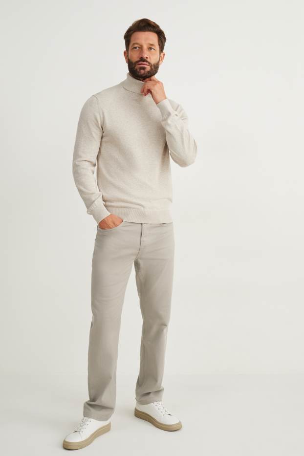 Herren - Hose - Regular Fit - hellgrau-melange