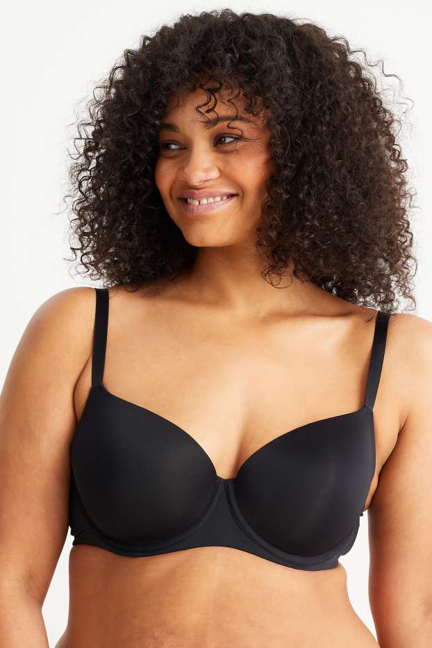 Damen - BH mit Bügel - FULL COVERAGE - wattiert - LYCRA® - schwarz