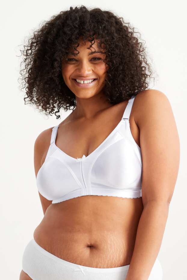 Femmes - Soutien-gorge réducteur - effet brillant - blanc