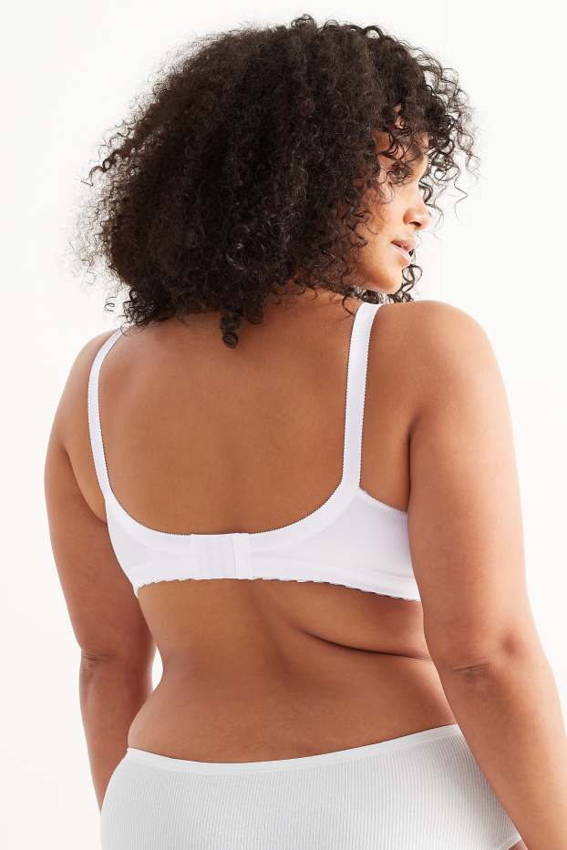 Femmes - Soutien-gorge réducteur - effet brillant - blanc