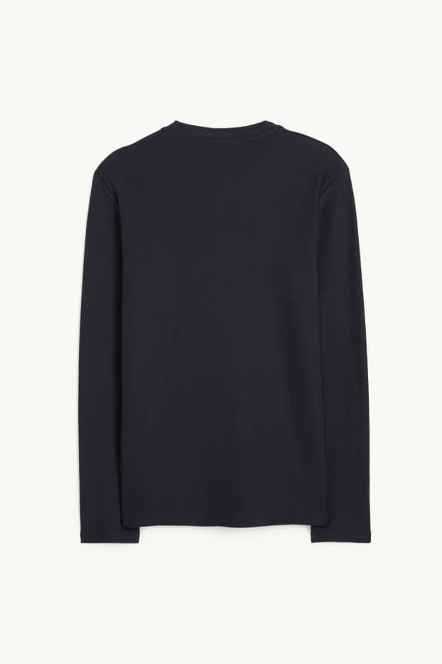 Hombre - Camiseta de manga larga - azul oscuro