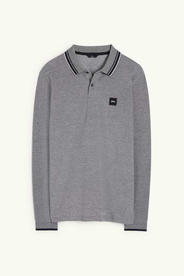 Men - Polo shirt - gray-melange