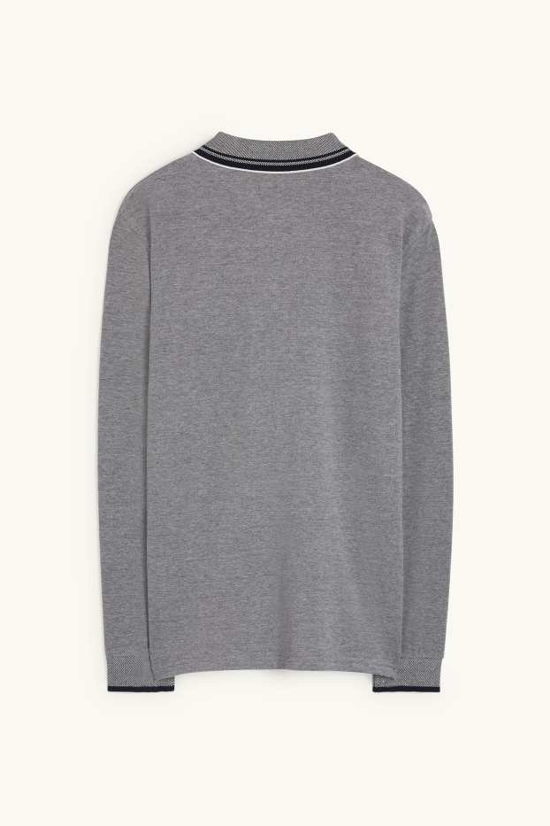 Men - Polo shirt - gray-melange