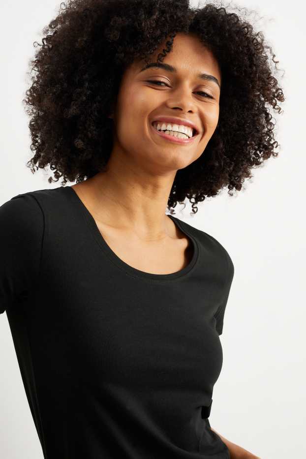 Damen - Basic-T-Shirt - schwarz