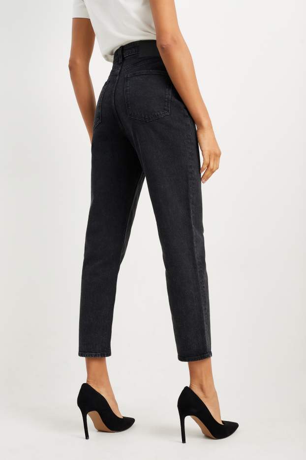 Donna - Mom jeans - vita alta - LYCRA® - jeans grigio scuro