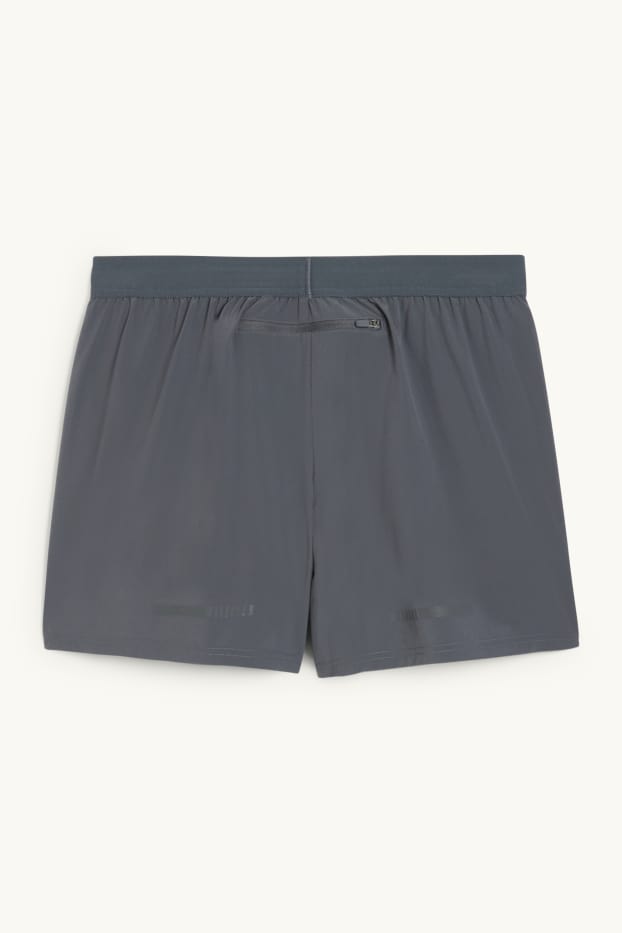 Herren - Funktions-Shorts - 4 Way Stretch - 2-in-1-Look - grau