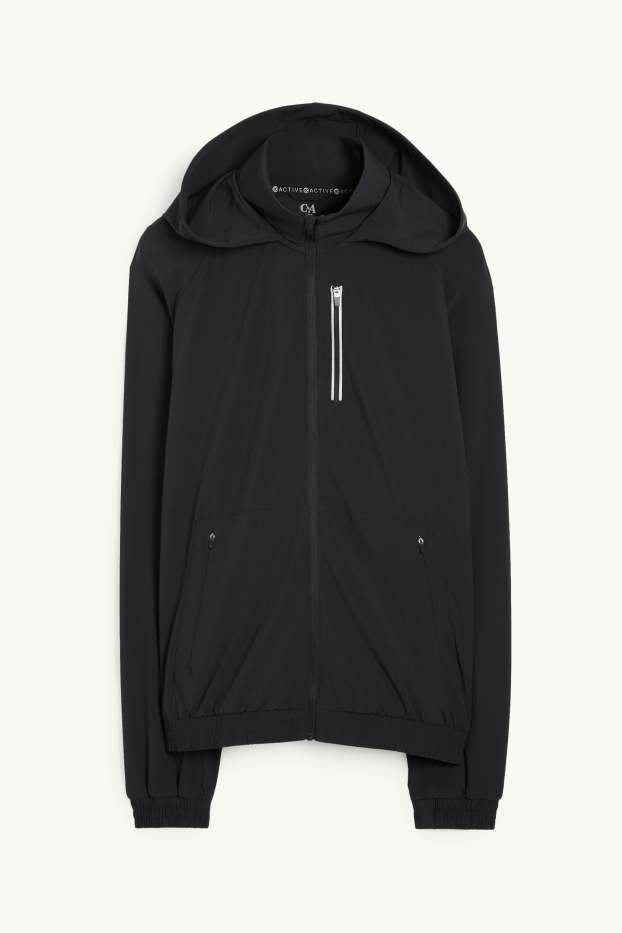 Uomo - Giacca sportiva con cappuccio - 4 Way Stretch - nero