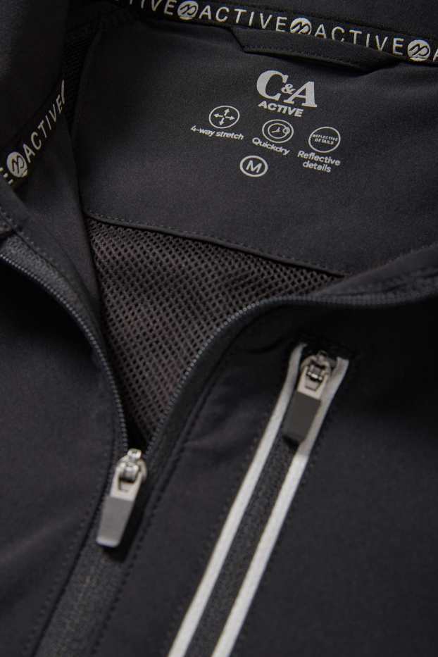 Uomo - Giacca sportiva con cappuccio - 4 Way Stretch - nero