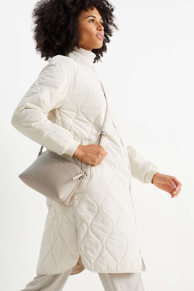 Women - Crossbody bag - faux leather - light beige