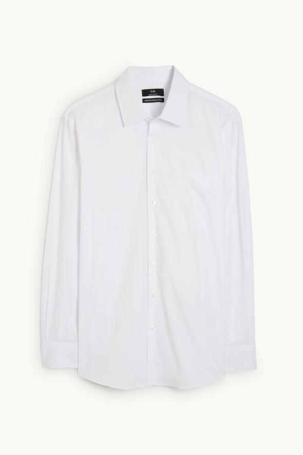 Hommes - Chemise de bureau - regular fit - manches ultracourtes - facile à repasser - blanc