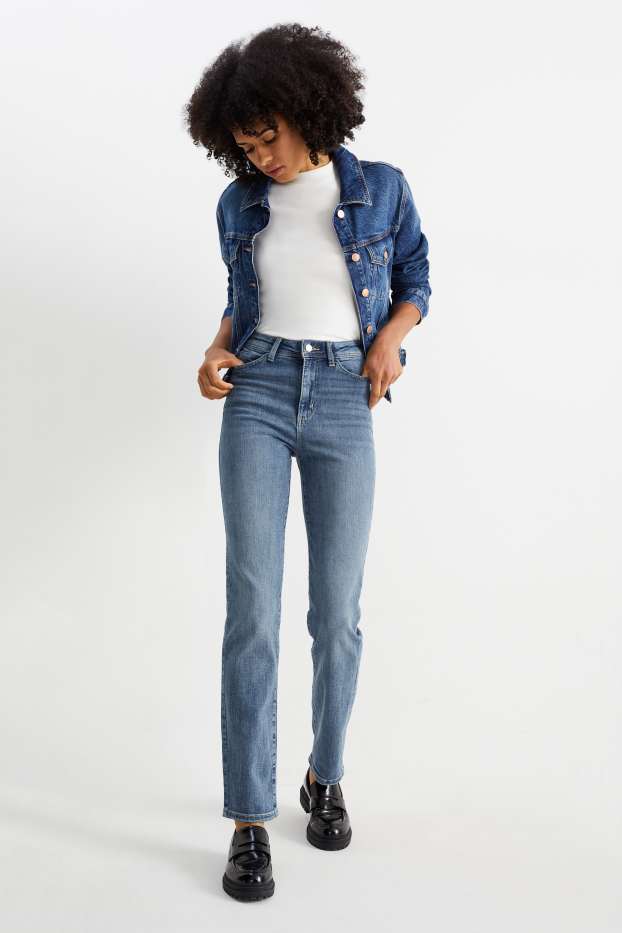 Donna - Straight jeans - vita alta - jeans azzurro