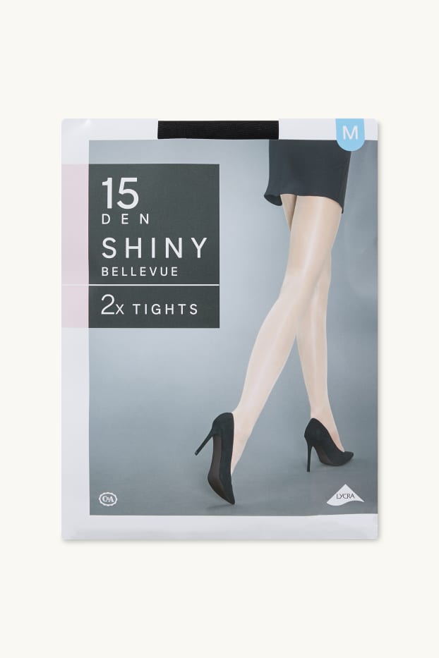 Mujer - Pack de 2 - medias - LYCRA® - 15 DEN - negro