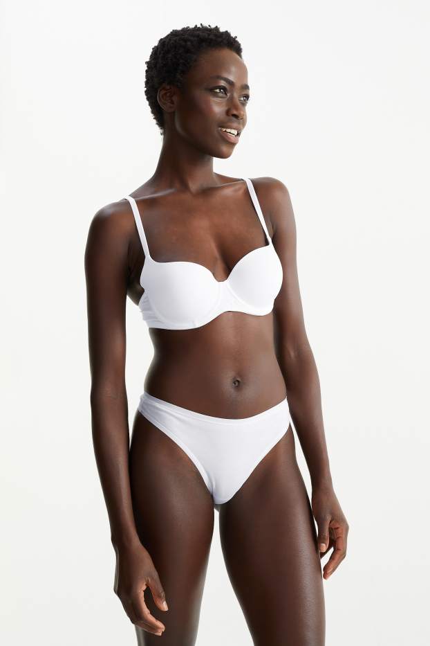 Damen - Multipack 6er - String - LYCRA® - weiß
