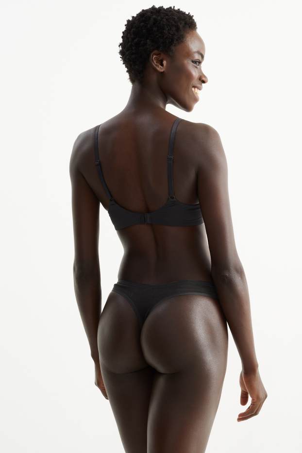 Damen - Multipack 6er - String - LYCRA® - schwarz