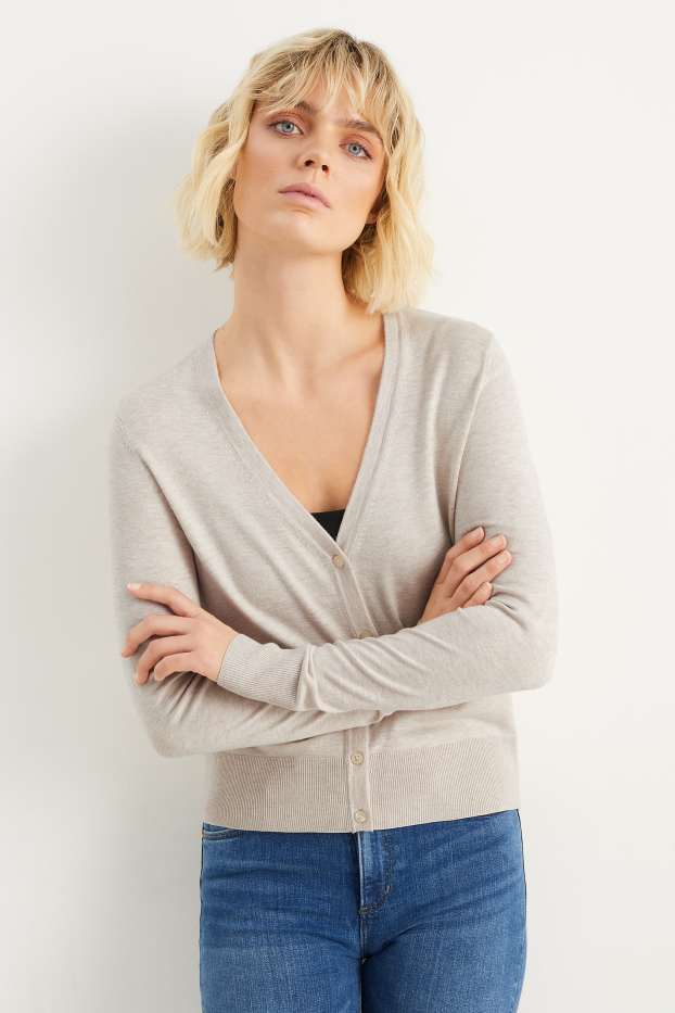 Donna - Cardigan basic - beige chiaro