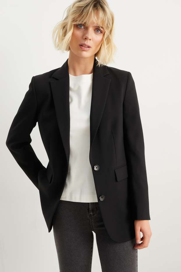 Kobiety - Długi żakiet oversized - czarny