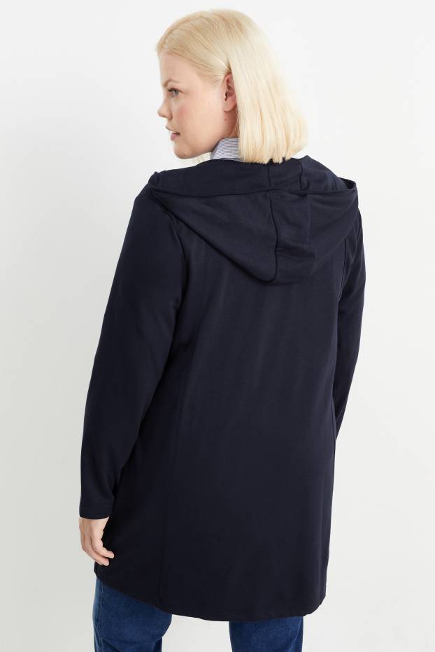 Damen - Sweatjacke mit Kapuze - dunkelblau