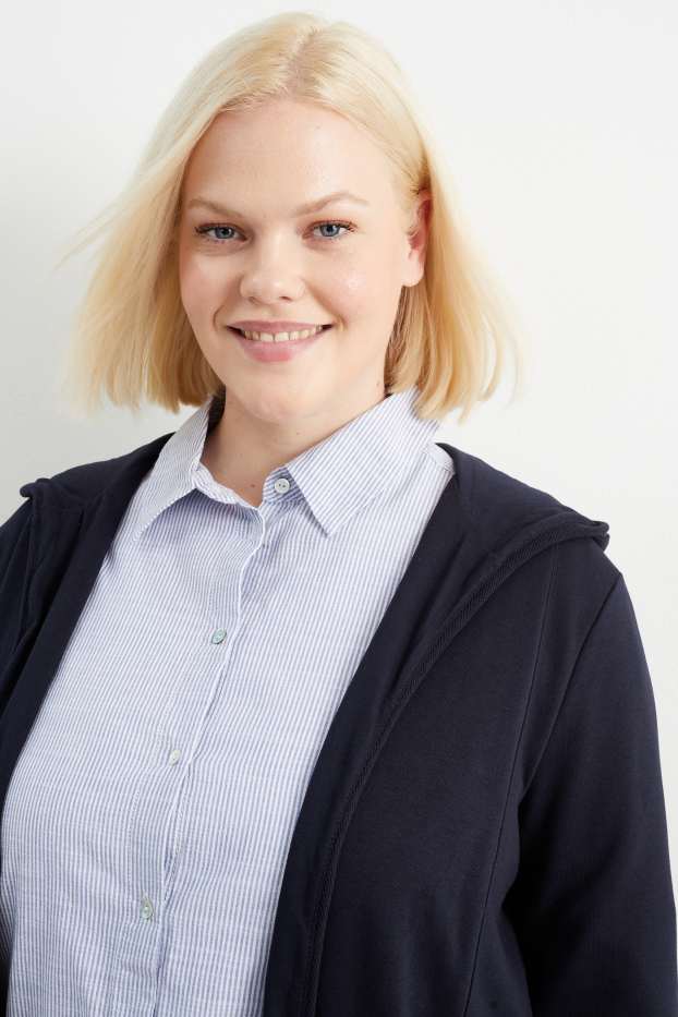 Damen - Sweatjacke mit Kapuze - dunkelblau