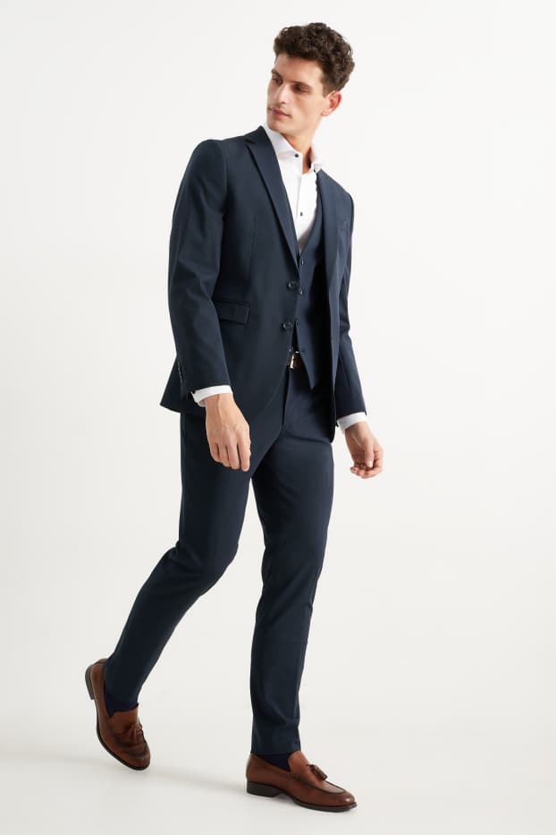 Hommes - Pantalon de costume - slim fit - Flex - LYCRA® - Mix & Match - bleu foncé