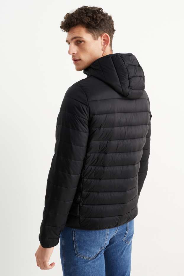 Hommes - Doudoune à capuche - noir
