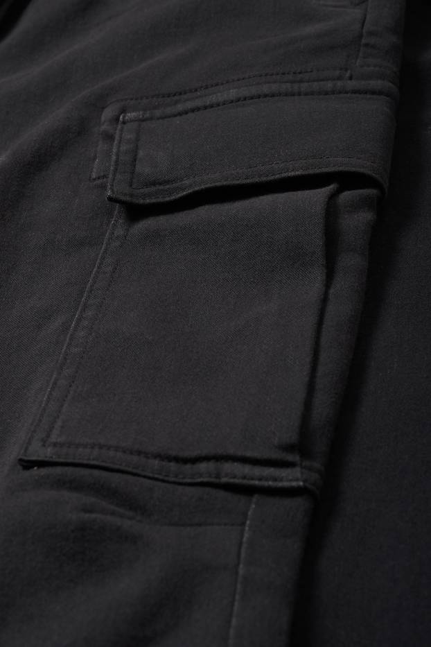 Men - Cargo trousers - tapered fit - black