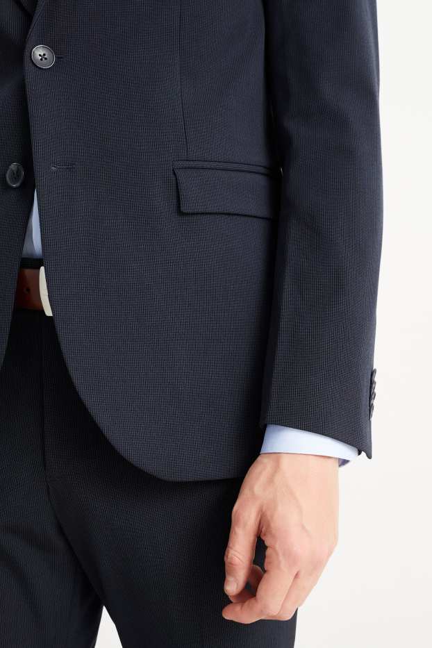 Hommes - Veste de costume - body fit - Flex - LYCRA® - bleu foncé