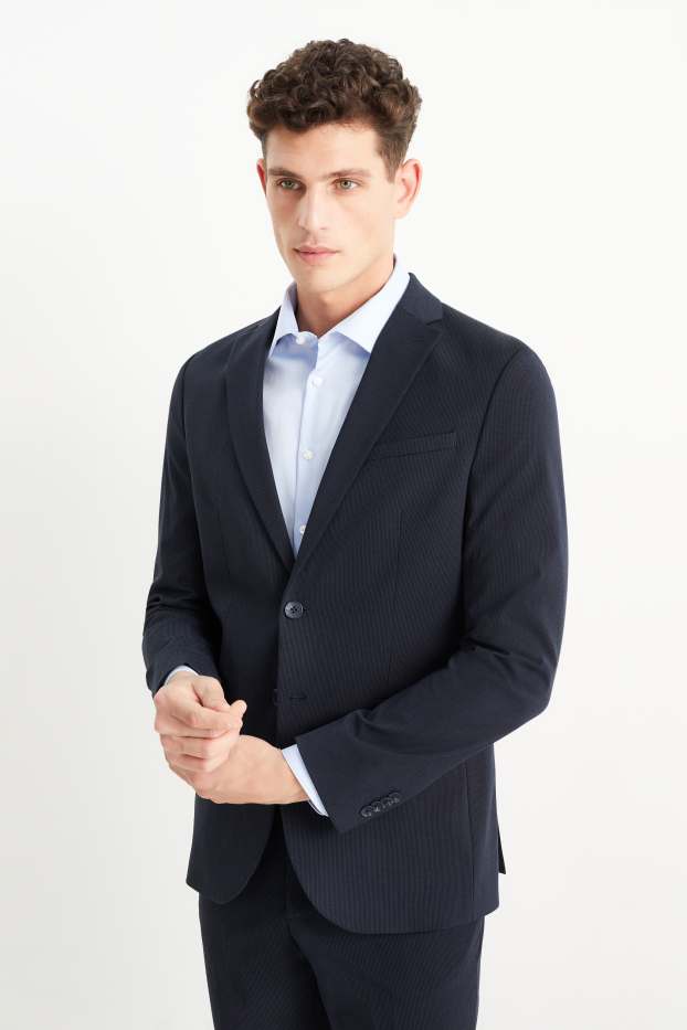 Hommes - Veste de costume - body fit - Flex - LYCRA® - bleu foncé