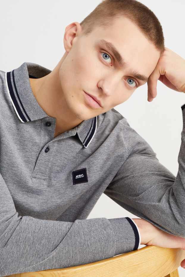 Men - Polo shirt - gray-melange